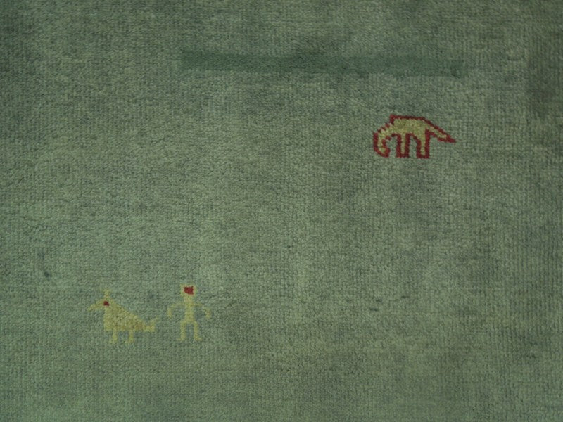 6.3 x 8.10 Sage Green Transitional GABBEH Rug 17068