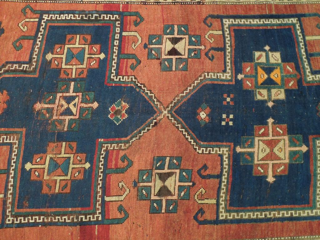 4.6 x 10.7 Orange Semi Antique Caucasian Yuruk Runner 72293