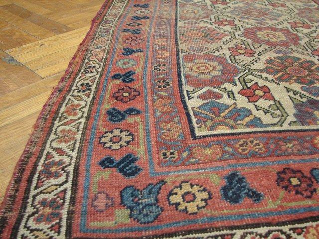 3.8 x 17 Ivory Antique Persian Mahal Runner 8574