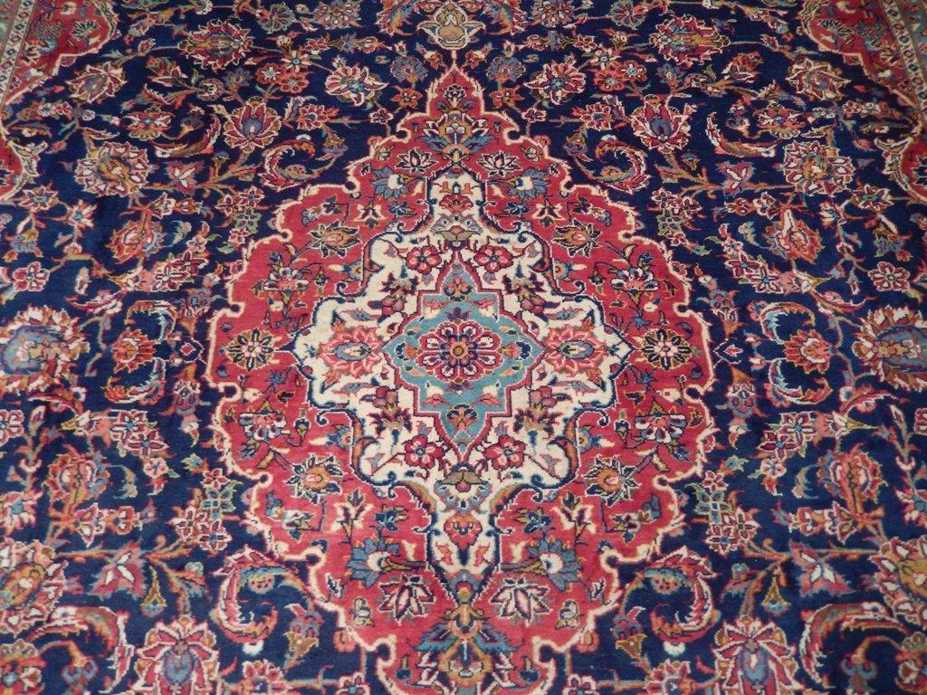 9x13 Authentic Hand Knotted Semi-Antique Persian Kashan Rug - Iran - bestrugplace