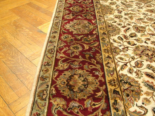 8.2 x 10.3 Quality Wool Handmade Rug DENSE LUSTROUS WOOL Ivory Black Jaipour Rug 5548