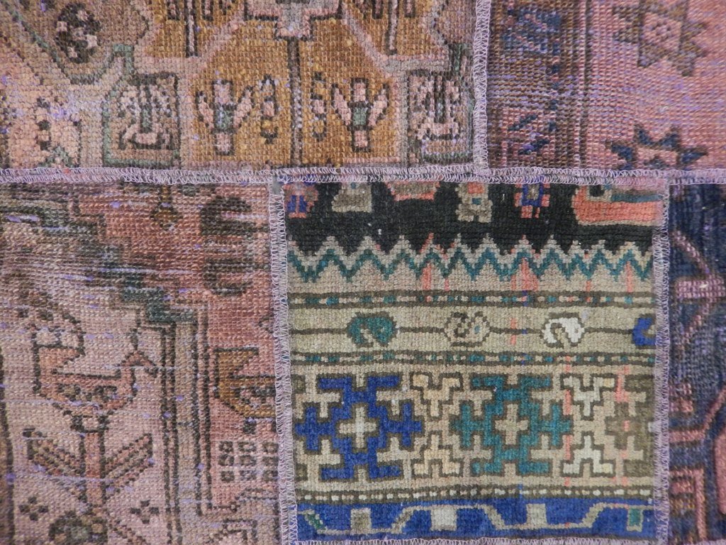 4 x 6 Red Antique Persian Patchwork Pattern Rug - Iran #PIX-22112