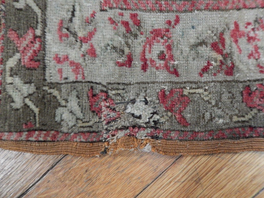 3.7 x 5.8 Antique Turkish Prayer Qaisari Rug 1930's #PIX-21695