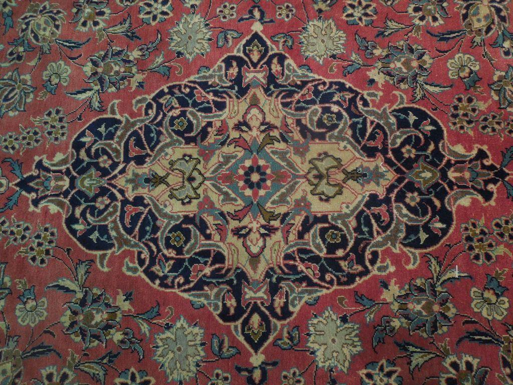 9x13 Authentic Hand Knotted Semi-Antique Persian Kashan Rug - Iran - bestrugplace