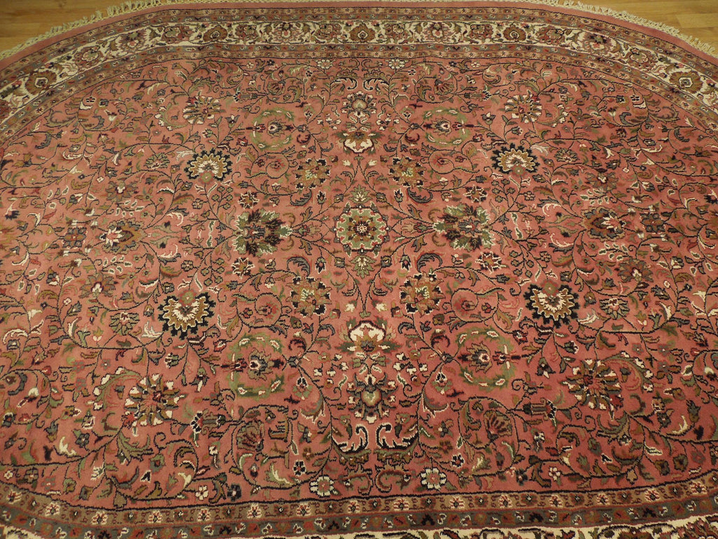 8x11 Traditional Oval Sarouk Rug - India - bestrugplace
