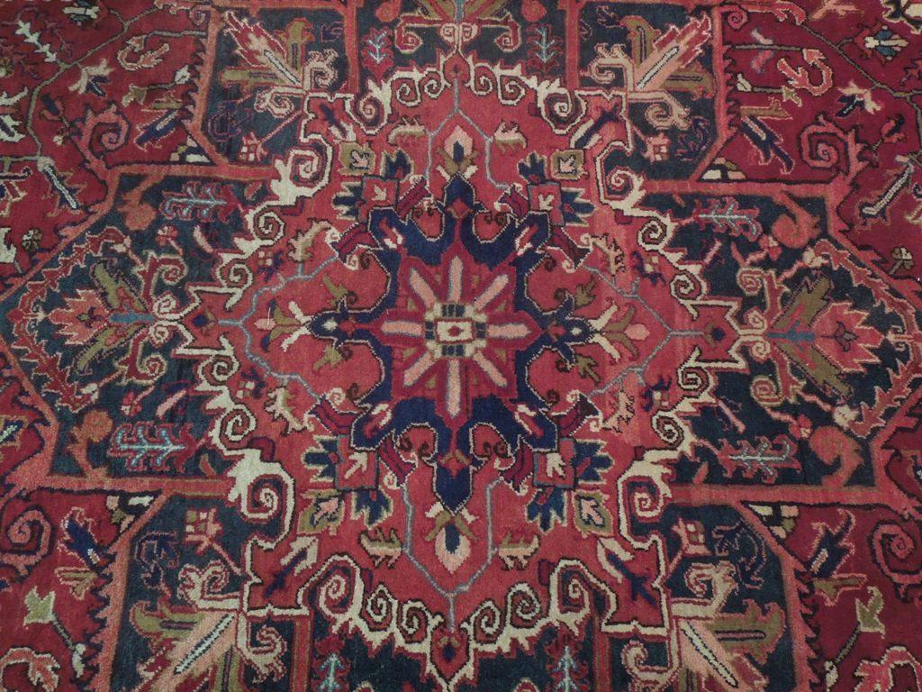 9x11 Authentic Hand Knotted Semi-Antique Persian Heriz Rug - Iran - bestrugplace