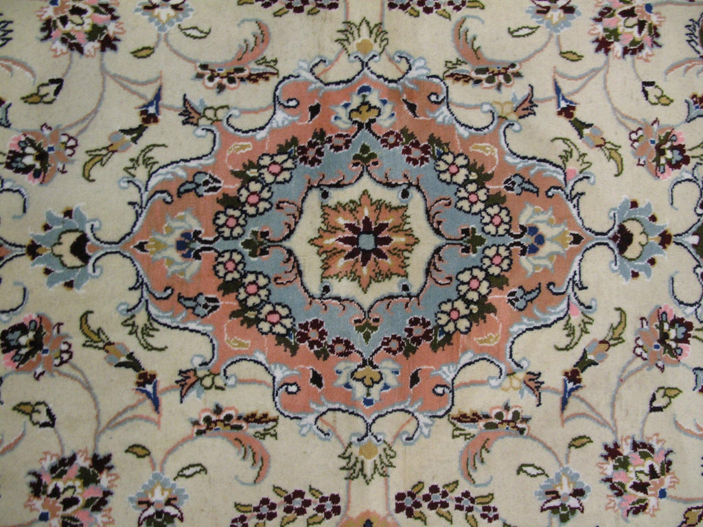 5x7 Authentic Hand-Knotted Wool & Silk Fine Quality Persian Tabriz Rug - Iran - bestrugplace