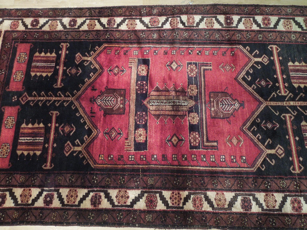 5x9 Authentic Hand-Knotted Semi-Antique Persian Afshar Runner - Iran - bestrugplace