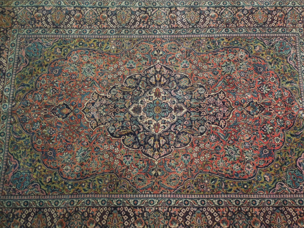 5x7 Authentic Hand-Knotted Antique Persian Kashan Rug - Iran - bestrugplace