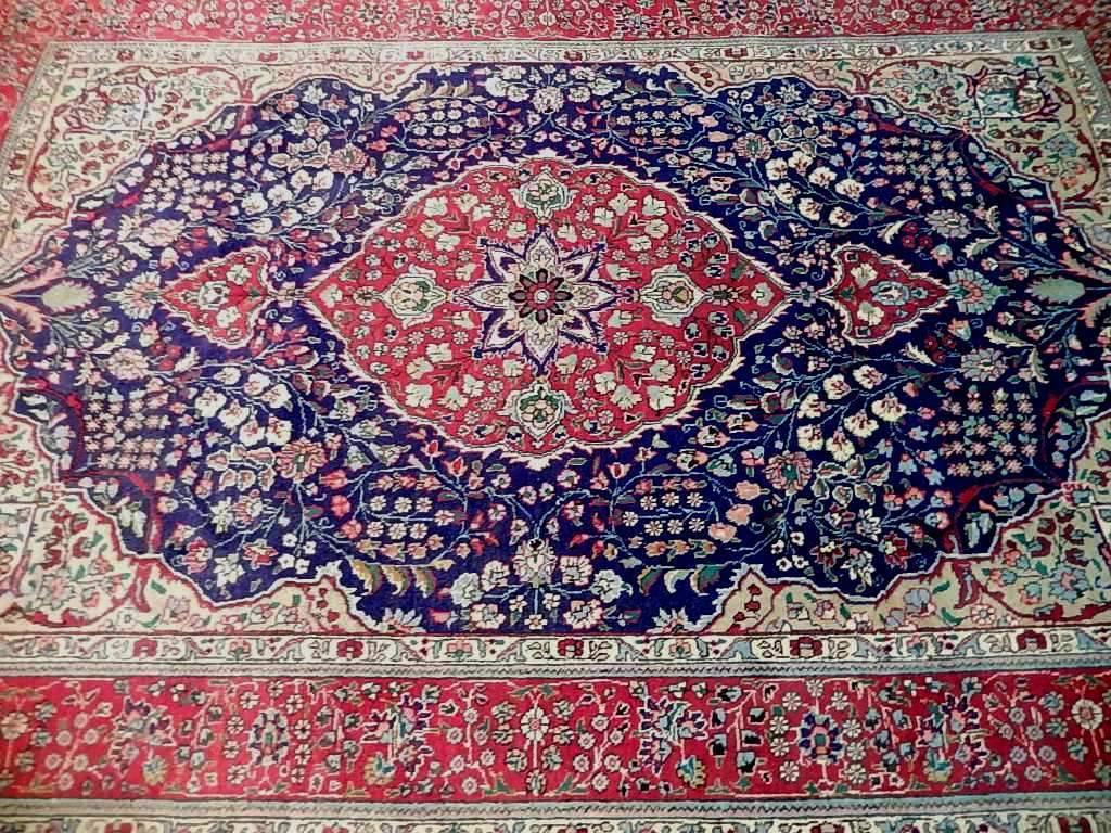 7x11 Authentic Hand Knotted Semi-Antique Persian Sarouk Rug - Iran - bestrugplace