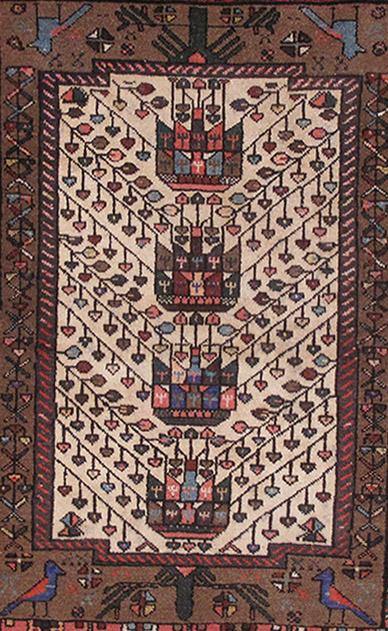 Luxurious 4x5 Authentic Hand-knotted Persian Hamadan Rug - Iran - bestrugplace