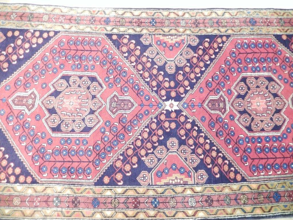 Stunning 4x9 Authentic Hand Knotted Semi-Antique Persian Abadeh Runner - Iran - bestrugplace