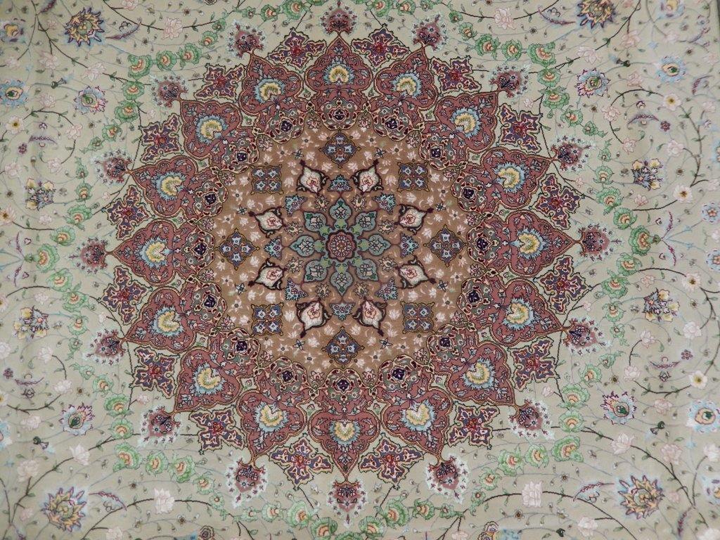 10x14 Authentic Handmade Signed Wool & Silk Persian Tabriz Rug - Iran - bestrugplace