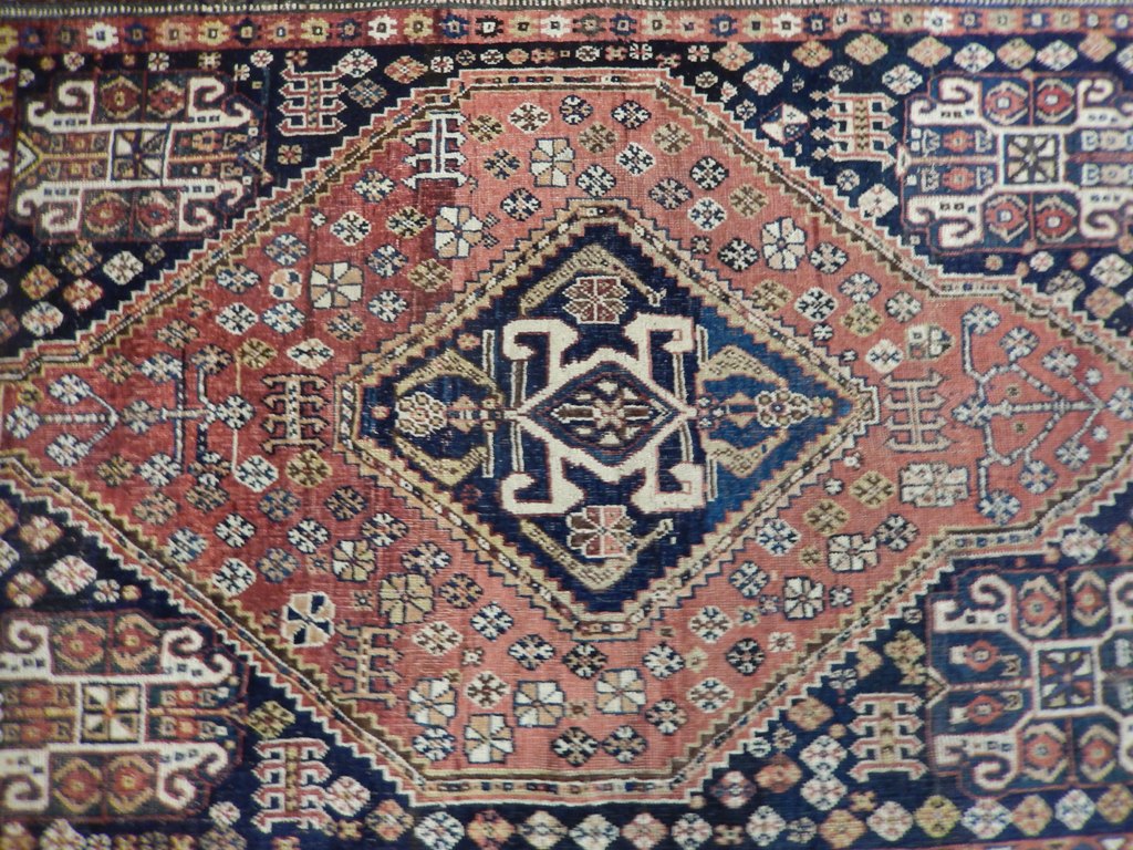 5' x 6' Navy Blue Antique Persian Tribal Rug 23514