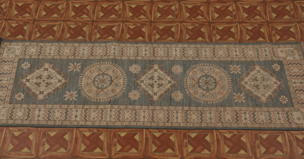 3' x 8' Olive Green Chobi Peshawar Rug 25193