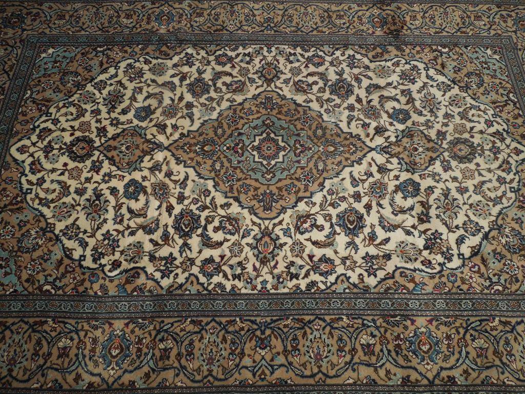 7x10 Authentic Hand Knotted Semi-Antique Persian Kashan Rug - Iran - bestrugplace