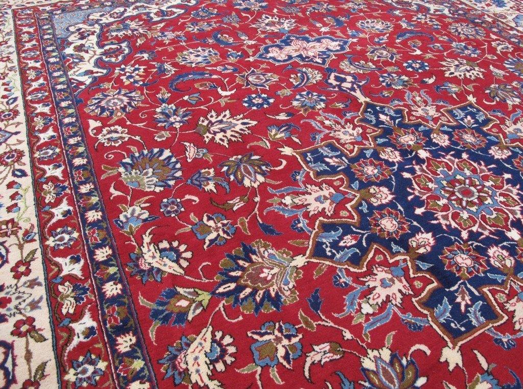 11x17 Persian Isfahan Najaf Rug RED - Iran - bestrugplace