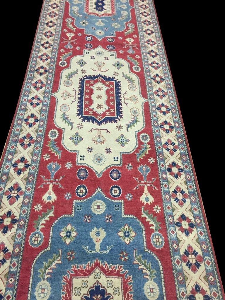 Stunning 5x20 Authentic Hand Knotted Yakash Kazak Rug - Pakistan - bestrugplace