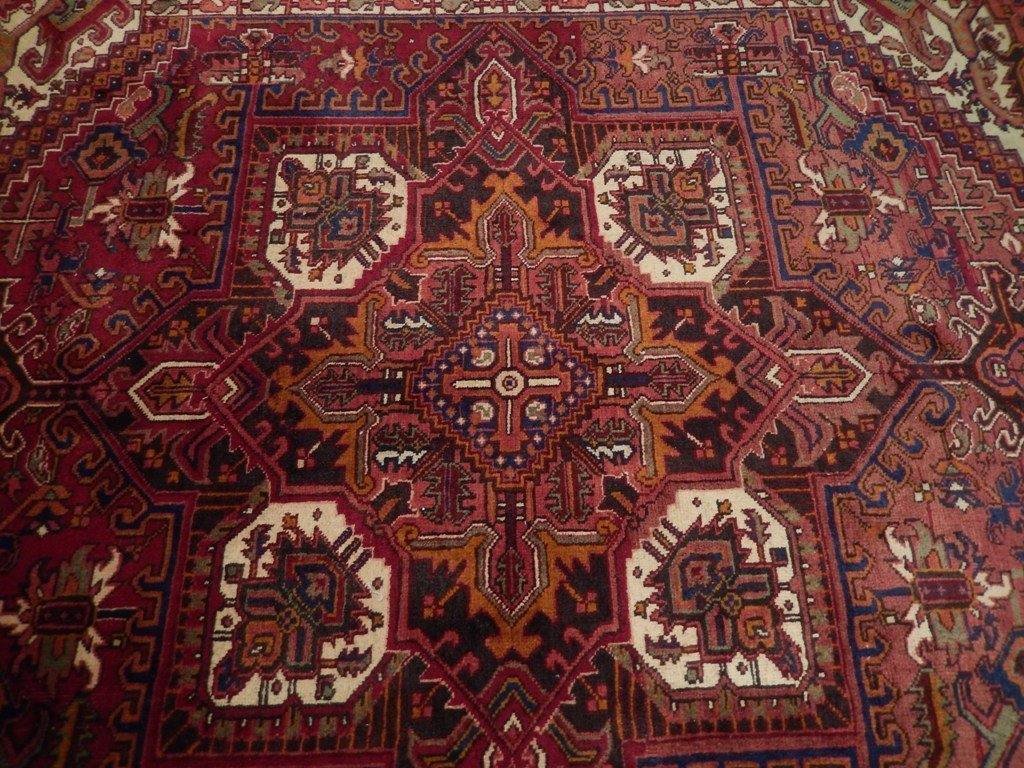8x11 Authentic Hand Knotted Semi-Antique Persian Heriz Rug - Iran - bestrugplace