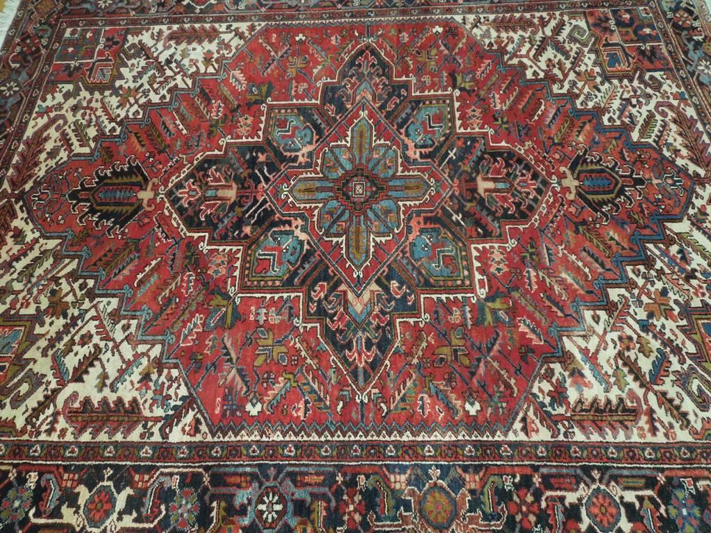 8x10 Authentic Hand Knotted Semi-Antique Persian Heriz Rug - Iran - bestrugplace