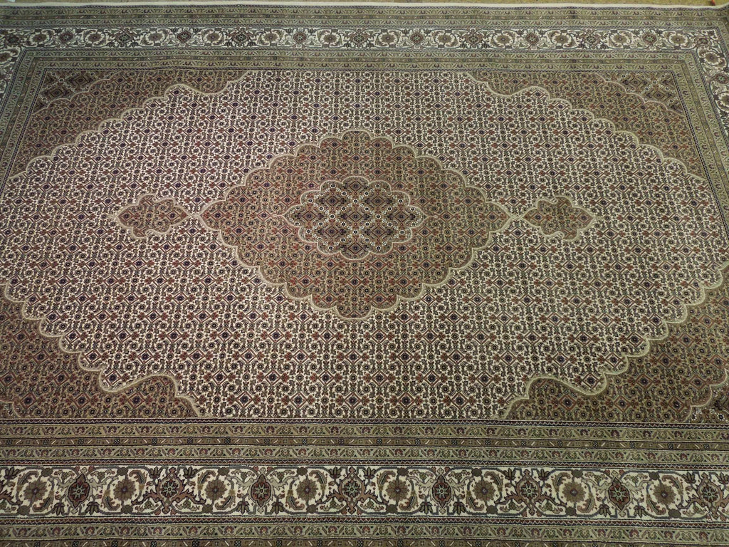 7x10 Wool & Silk High End Tabriz Mahi Rug - India - bestrugplace
