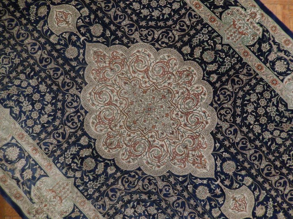 4x7 Authentic Handmade Fine Silk Persian Qum Rug - Iran - bestrugplace