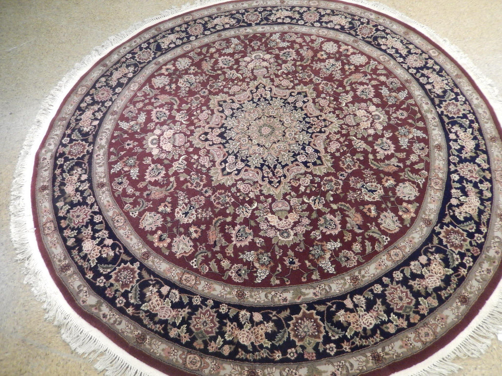 8x8 Wool & Silk Round Rug - China - bestrugplace