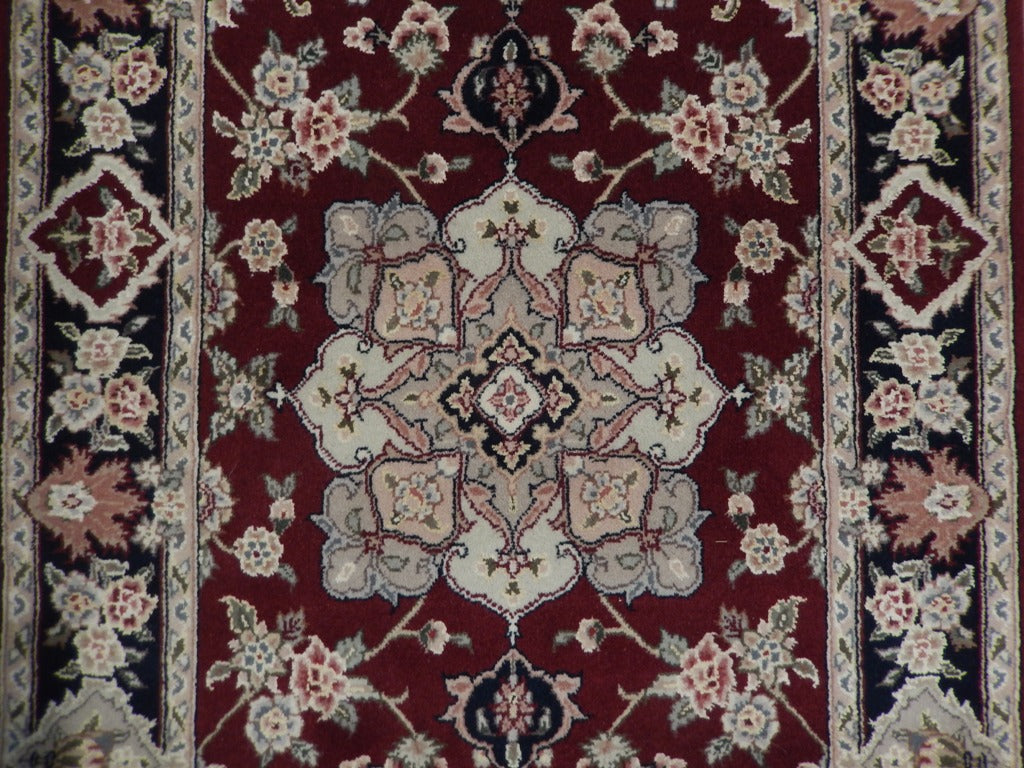 2' x 10' Red Sino Wool & Silk Runner Rug 21568