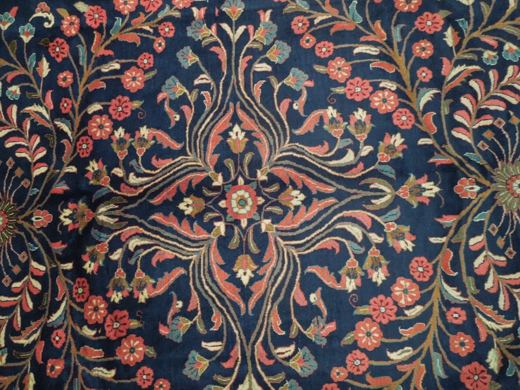 7.2 x 10.6 Navy Blue Persian Lilihan Sarouk Rug 72385