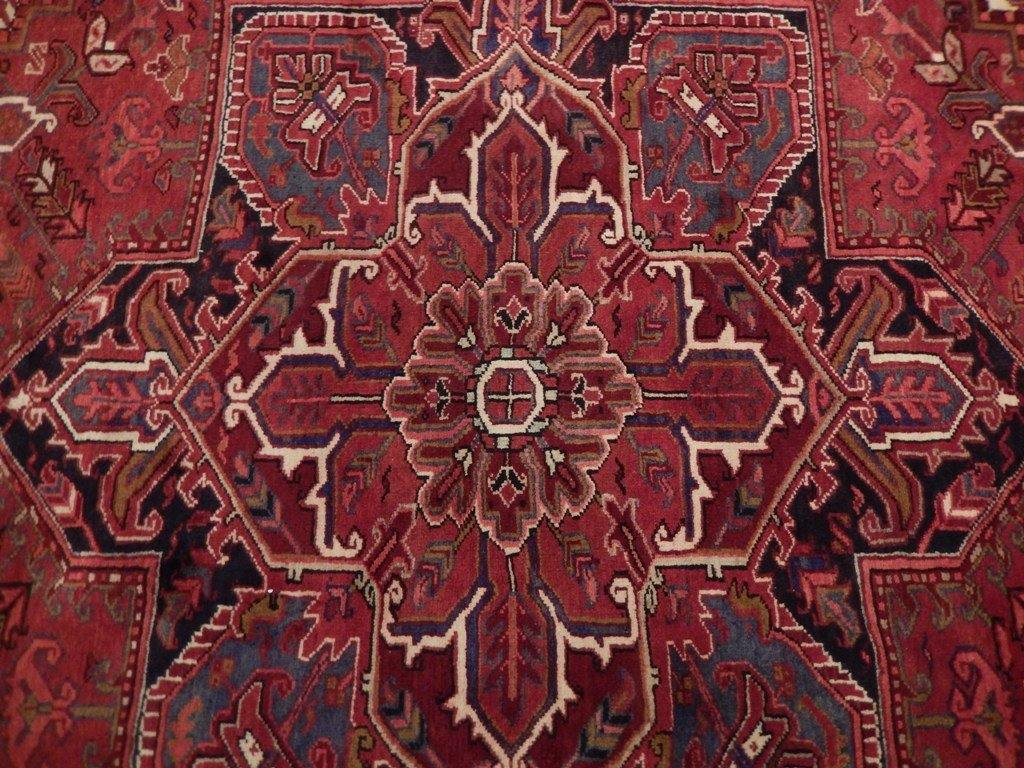 9x11 Authentic Hand Knotted Semi-Antique Persian Heriz Rug - Iran - bestrugplace