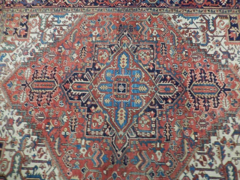 8x11 Authentic Hand Knotted Antique Persian Heriz Rug - Iran - bestrugplace