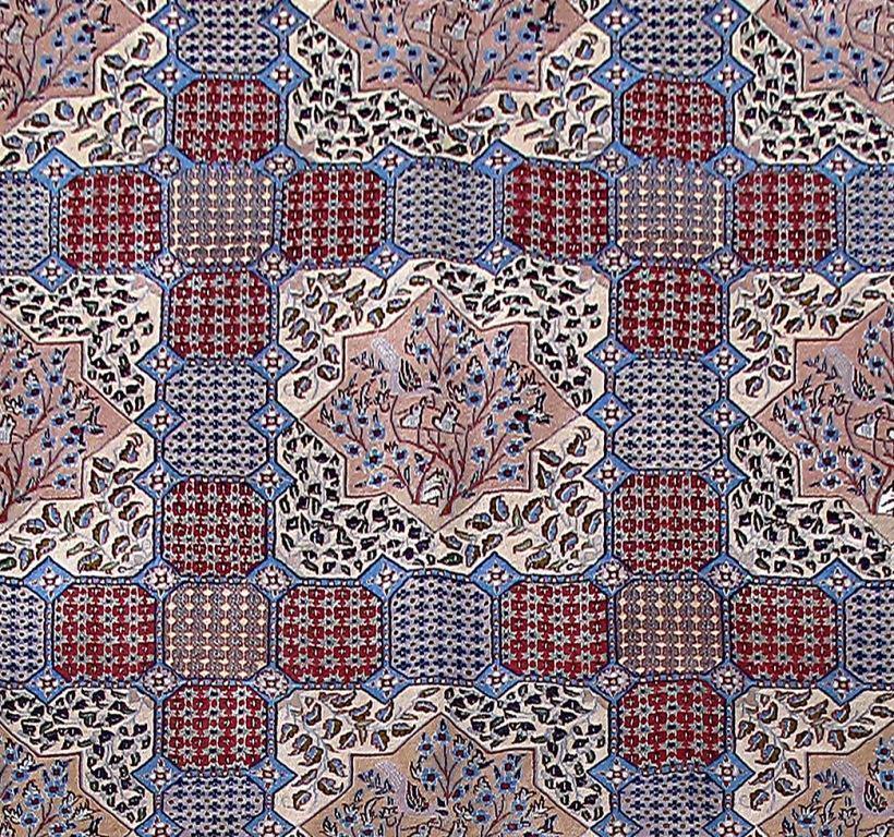 10x13 Authentic Hand Knotted Persian Wool & Silk Nain Rug - Iran - bestrugplace