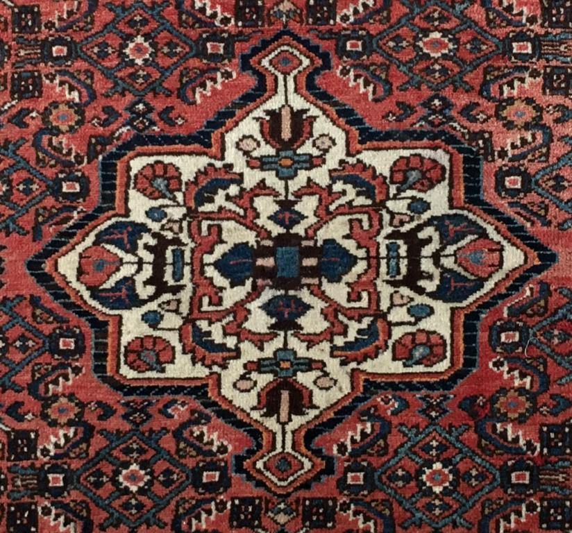 4.7' x 4.7' Ivory-Persian-Hamadan-Bijar-Rug.jpg 