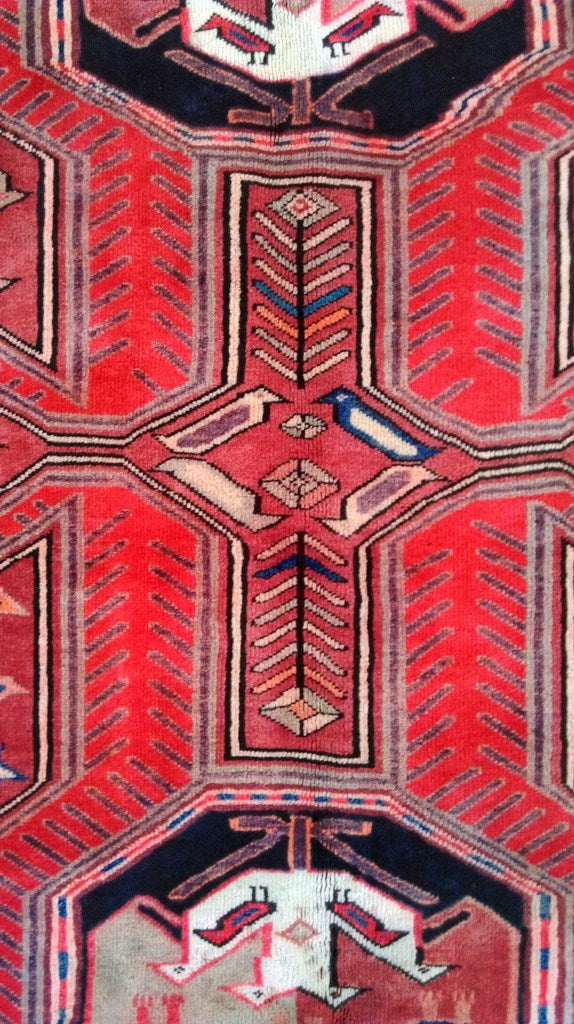 4.11 x 9.11 Red Persian Tabriz Rug 80520