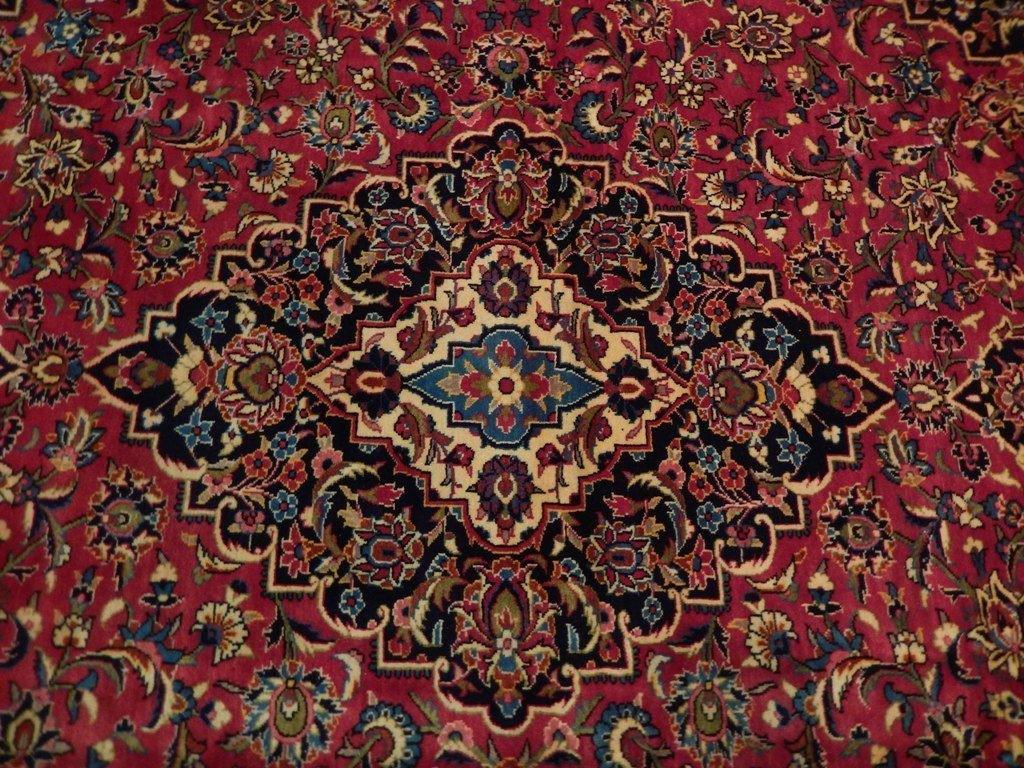 10x13 Authentic Hand Knotted Semi-Antique Persian Kashan Rug - Iran - bestrugplace
