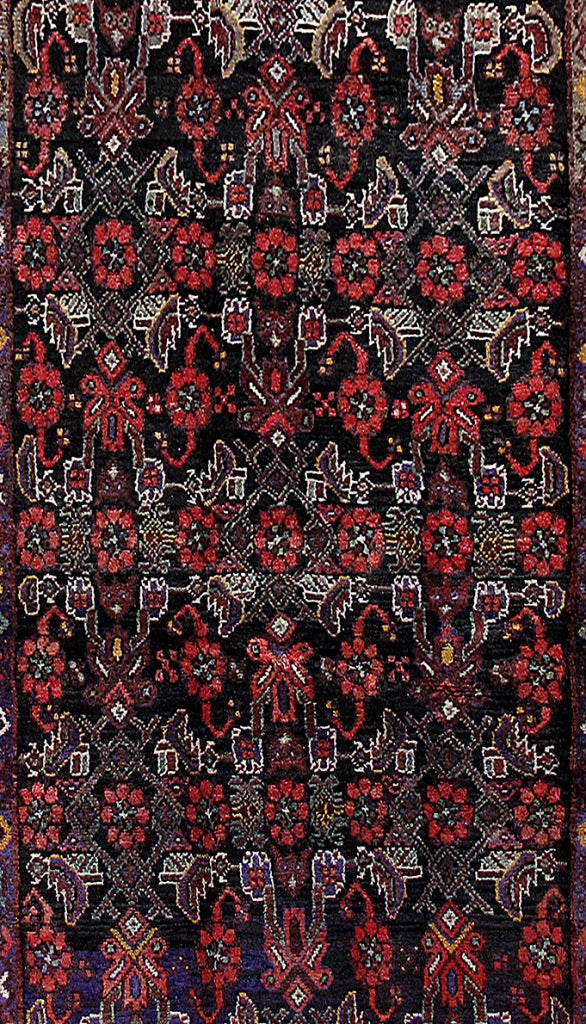 3.6 x 10.5 Multi-Color Persian Hamadan Rug 80419