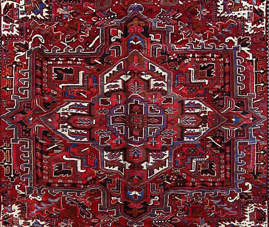 10x13 Authentic Hand Knotted Persian Heriz Rug - Iran - bestrugplace