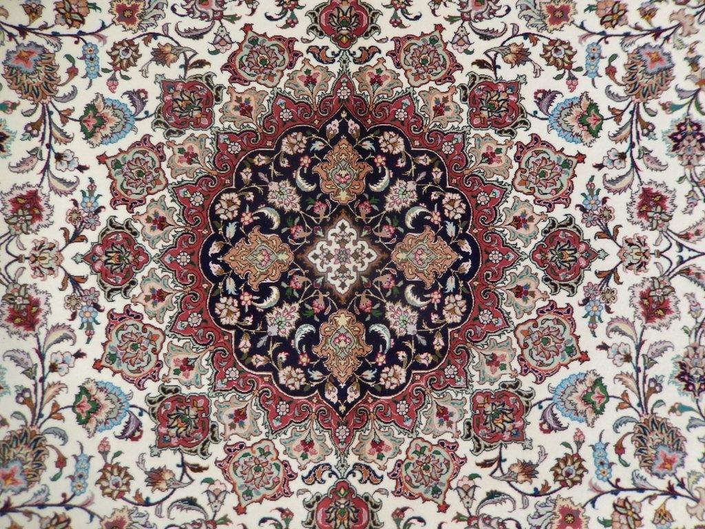 10x13 Authentic Handmade High End Wool & Silk Persian Tabriz Rug - Iran - bestrugplace