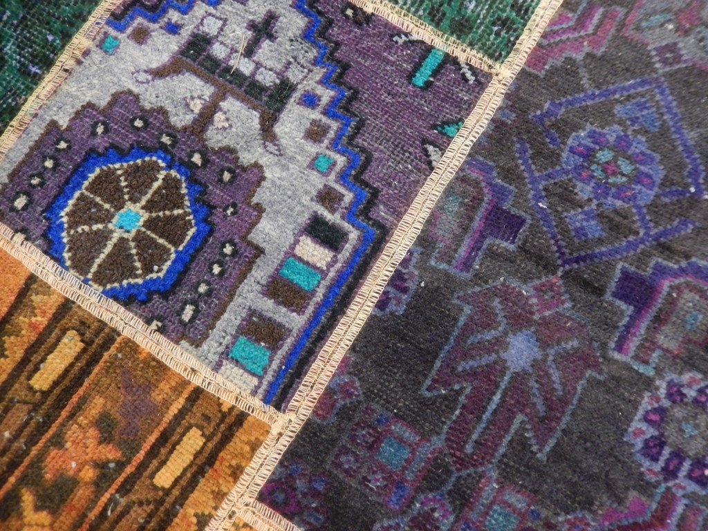 7 x 9.9 Multi Color Antique Persian Patchwork Rug 22257