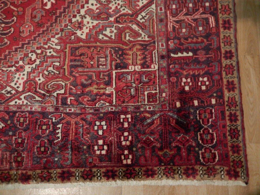 8x11 Authentic Hand Knotted Semi-Antique Persian Heriz Rug - Iran - bestrugplace
