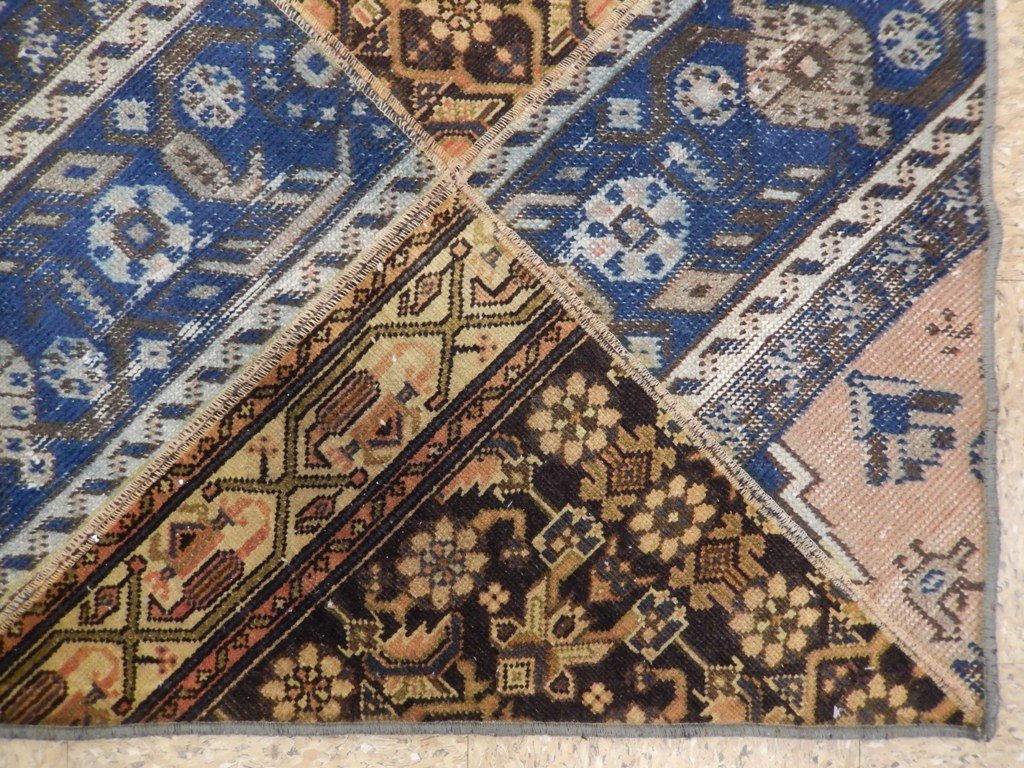 5.7 x 8.6 Multi-Color Antique Persian Patchwork Rug 22213