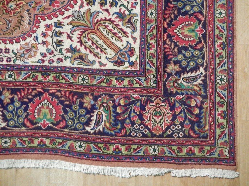 9x13 Authentic Hand Knotted Semi-Antique Persian Tabriz Rug - Iran - bestrugplace