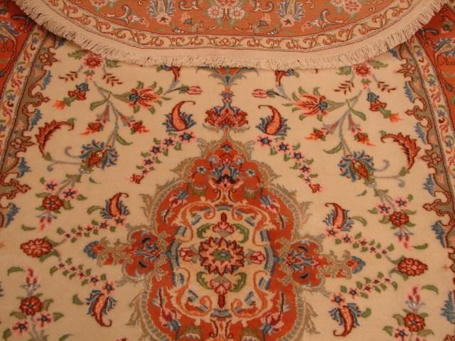 4x7 Authentic Handmade High End Wool&Silk Persian Tabriz Oval Rug-Iran - bestrugplace
