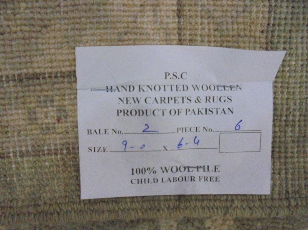 Radiant 9x6 Authentic Hand Knotted Vegetable Dyed Ziglar Chobi Peshawar Rug - Pakistan - bestrugplace