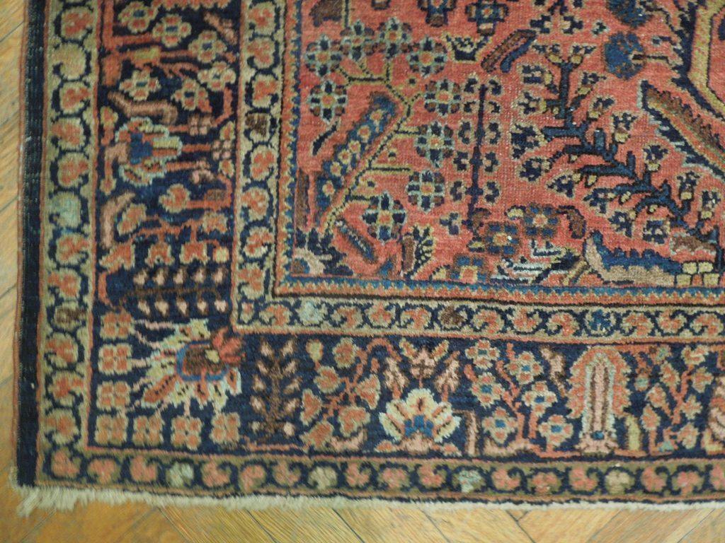 4x7 Authentic Handmade Antique Persian Sarouk Rug - Iran - bestrugplace