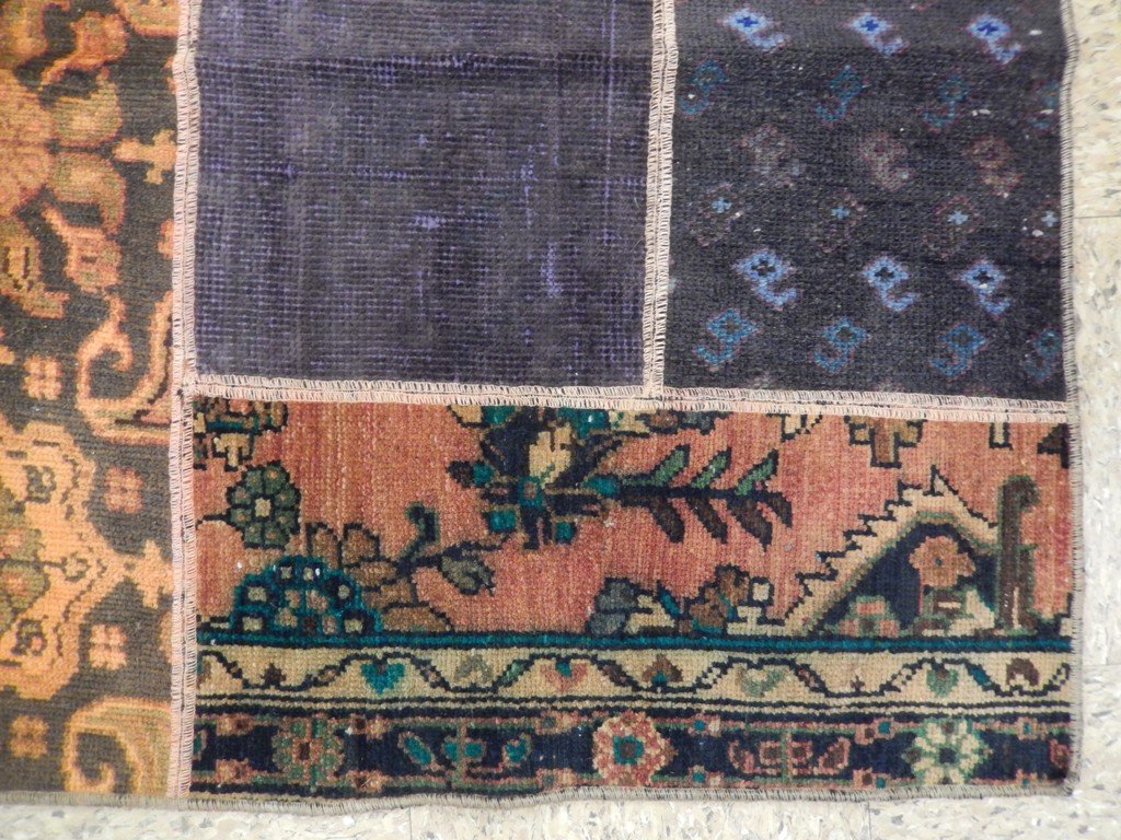 7 x 9.9 Multi Color Antique Persian Patchwork Rug 22257