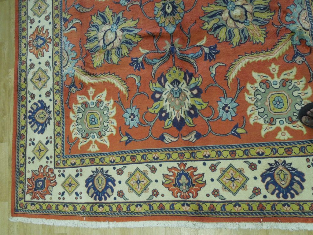 7 x 10.6 Terra Cotta Color Fine Persian Soltanabad Mahal Rug 72423
