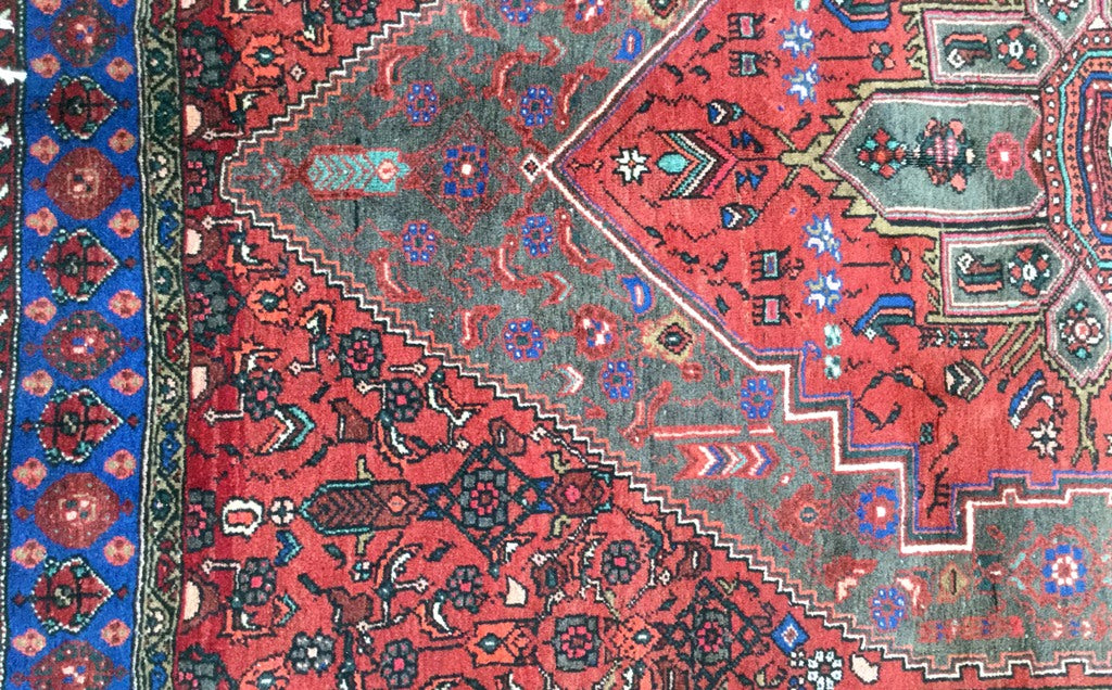 4.11 x 6.10 Red Persian Kurd Bijar Rug 80218