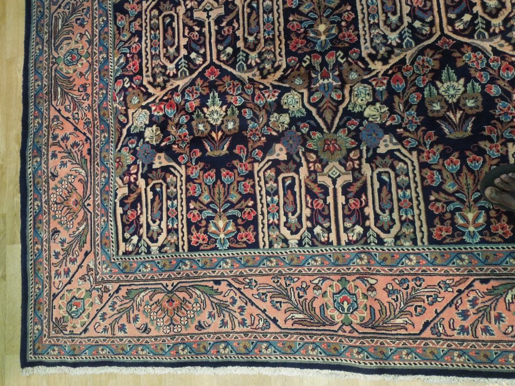 7' x 10' Navy Blue Fine Persian Bijar Rug 72422