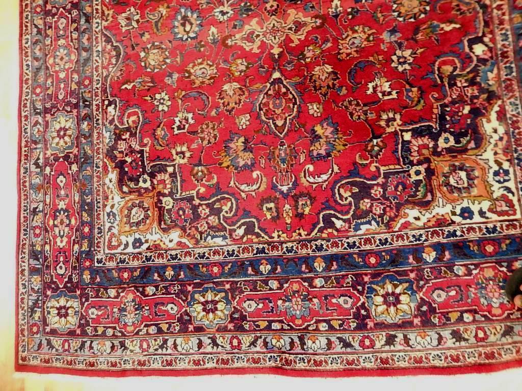 7x10 Authentic Hand Knotted Semi-Antique Persian Mashad Rug - Iran - bestrugplace
